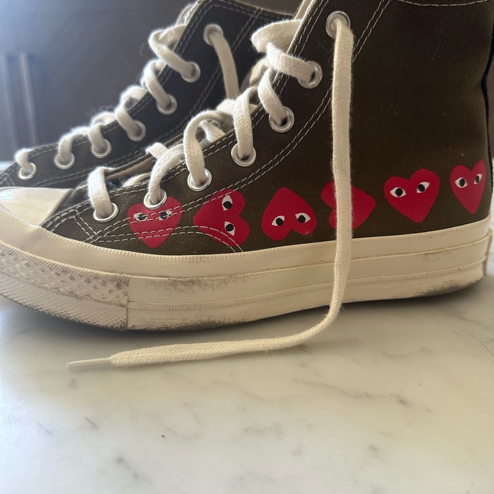 Comme des Play converse brown multi heart chuck 70 high